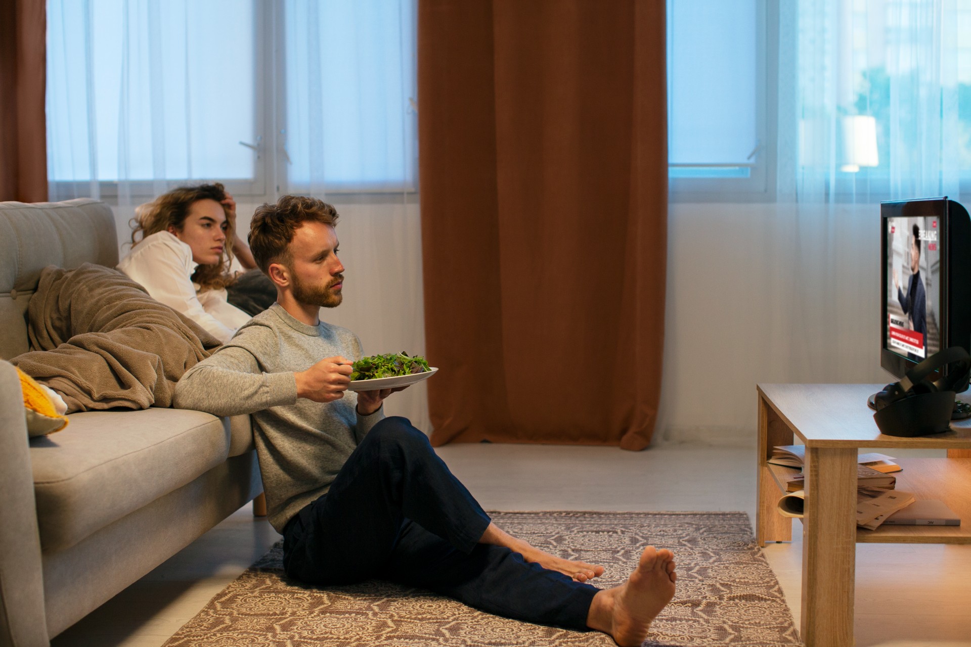 couple watching tv